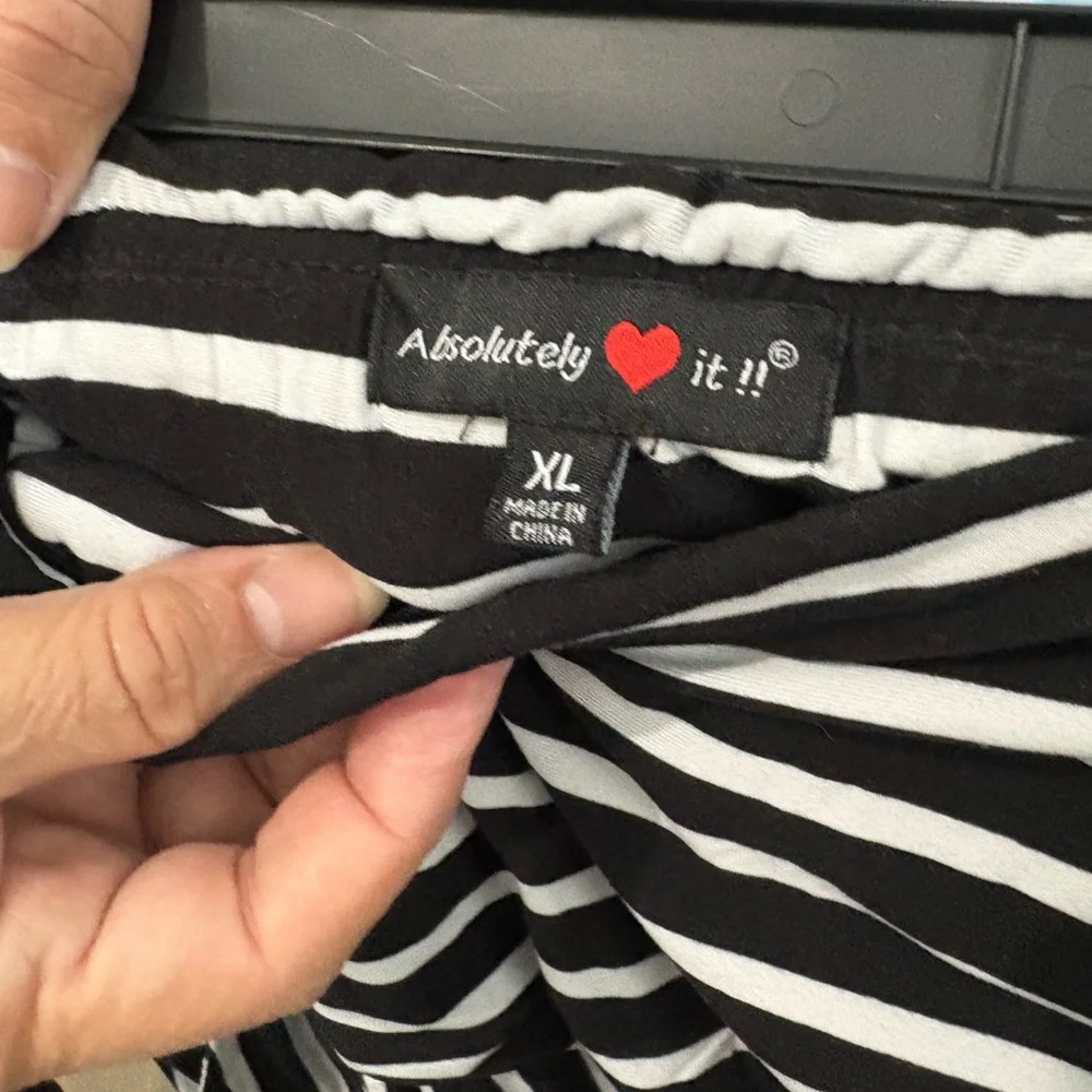 Absolutely Love It Black and White Striped strapless Jumpsuit - Picture 2 of 2